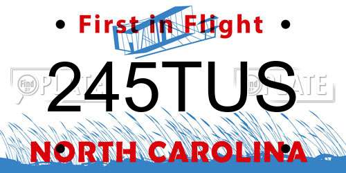 245TUS North Carolina License Plate