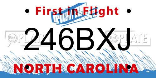 246BXJ North Carolina License Plate