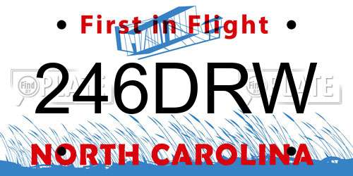 246DRW North Carolina License Plate