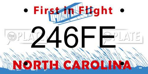 246FE North Carolina License Plate