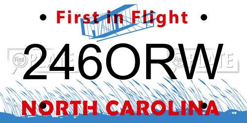 246ORW North Carolina License Plate