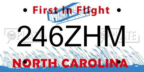 246ZHM North Carolina License Plate