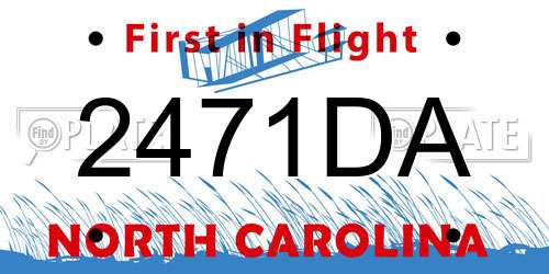2471DA North Carolina License Plate