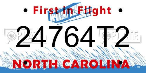 24764T2 North Carolina License Plate