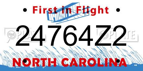 24764Z2 North Carolina License Plate
