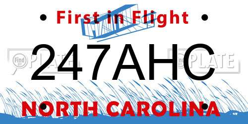 247AHC North Carolina License Plate