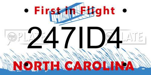 247ID4 North Carolina License Plate