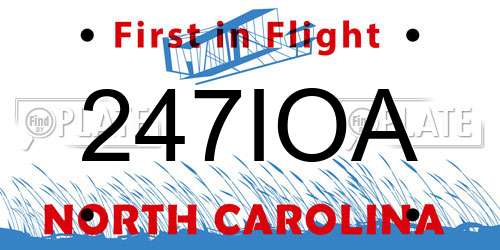 247IOA North Carolina License Plate