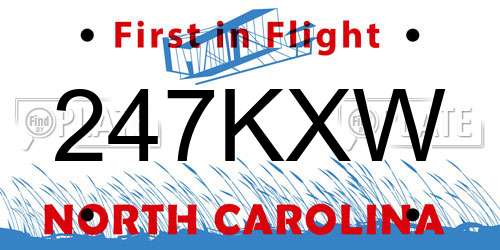 247KXW North Carolina License Plate