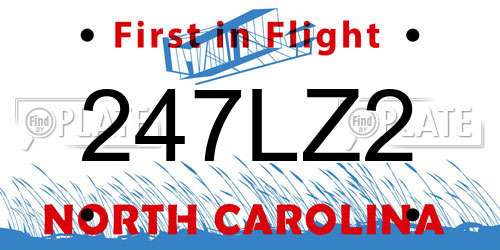 247LZ2 North Carolina License Plate
