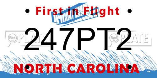 247PT2 North Carolina License Plate