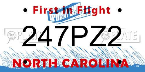 247PZ2 North Carolina License Plate