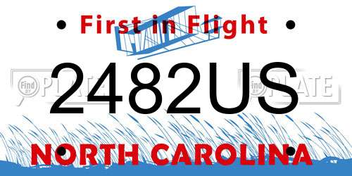 2482US North Carolina License Plate