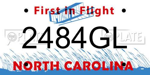 2484GL North Carolina License Plate