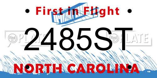 2485ST North Carolina License Plate