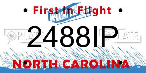 2488IP North Carolina License Plate