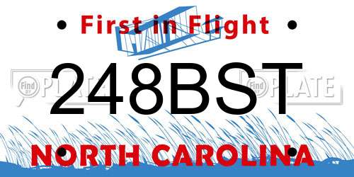 248BST North Carolina License Plate