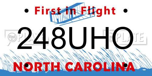 248UHO North Carolina License Plate