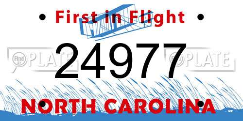 24977 North Carolina License Plate