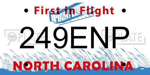 249ENP North Carolina License Plate
