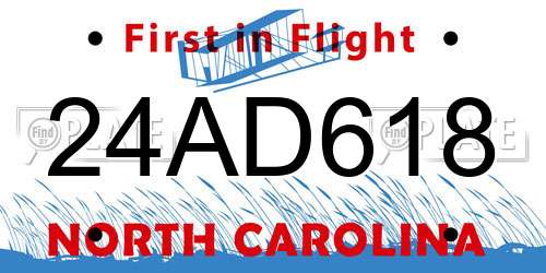 24AD618 North Carolina License Plate