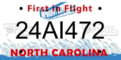 24AI472 North Carolina License Plate