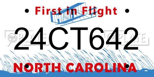 24CT642 North Carolina License Plate