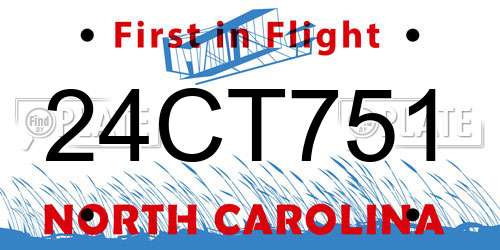 24CT751 North Carolina License Plate