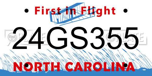 24GS355 North Carolina License Plate