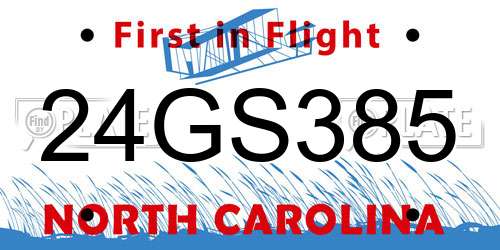 24GS385 North Carolina License Plate
