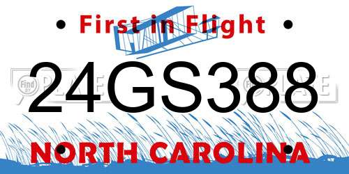 24GS388 North Carolina License Plate