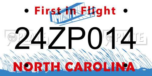 24ZP014 North Carolina License Plate