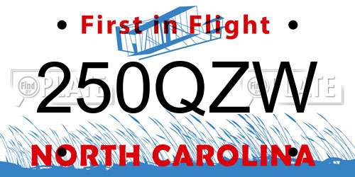 250QZW North Carolina License Plate