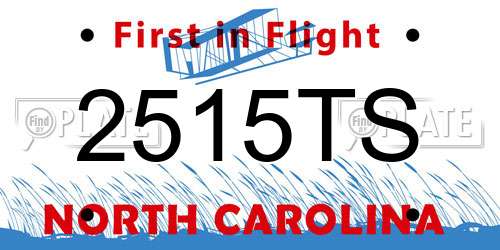 2515TS North Carolina License Plate