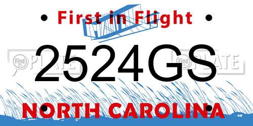 2524GS North Carolina License Plate