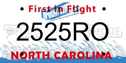 2525RO North Carolina License Plate