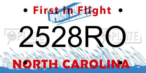 2528RO North Carolina License Plate