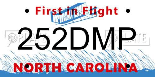 252DMP North Carolina License Plate