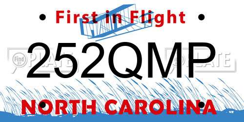 252QMP North Carolina License Plate