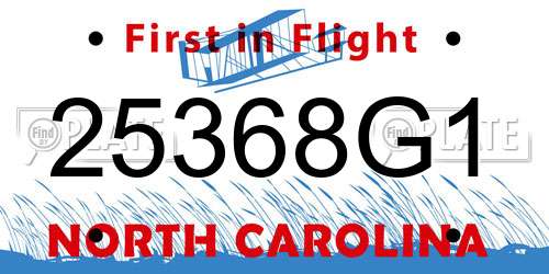 25368G1 North Carolina License Plate
