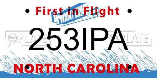 253IPA North Carolina License Plate