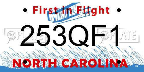 253QF1 North Carolina License Plate