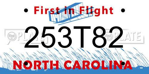 253T82 North Carolina License Plate