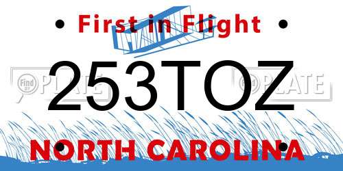 253TOZ North Carolina License Plate