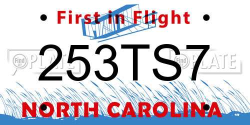 253TS7 North Carolina License Plate