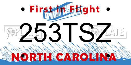 253TSZ North Carolina License Plate