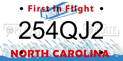 254QJ2 North Carolina License Plate