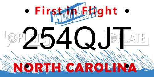 254QJT North Carolina License Plate