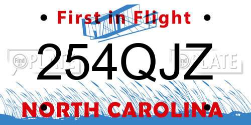 254QJZ North Carolina License Plate