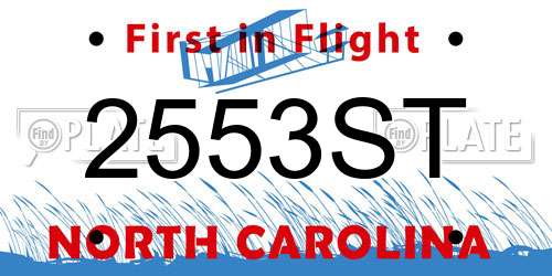 2553ST North Carolina License Plate